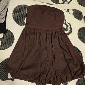 Strapless Brown Dress